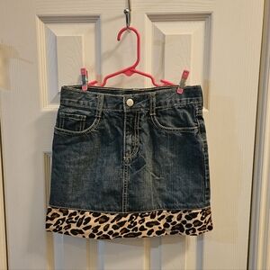 Girls Gymboree Denim Skort With Animal Print